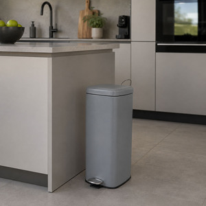 Metall M�lleimer Treteimer Abfalleimer Tretm�lleimer 30L Grau