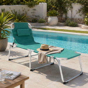 XXL Aluminium Gartenliege Sonnenliege Liege Kissen L200xB70cm  