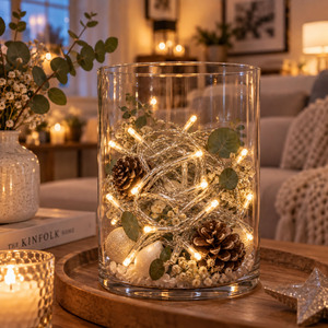 30er LED Lichterkette Innenbereich warmwei� Transparent Innen