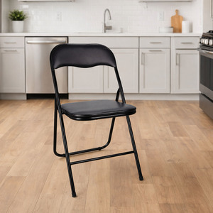 Klappstuhl PU-Lederpolsterung klappbar & stabil Stahlgestell