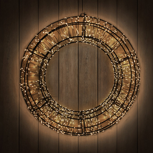 T�rkranz 2400 warmwei�e LED Weihnachtskranz 58cm IP44 Fernbedienung