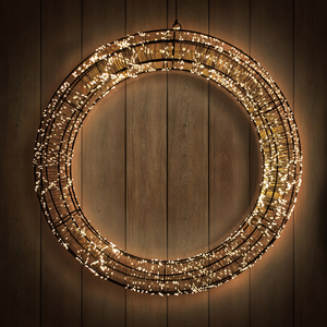 T�rkranz 1400 warmwei�e LED Weihnachtskranz 40cm IP44 Fernbedienung