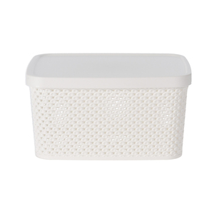 Box mit Deckel Aufbewahrungsbox Kunststoff 3,5L wei� L23xB17xH12cm