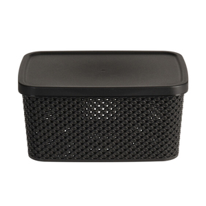 Box mit Deckel Aufbewahrungsbox Kunststoff 13L schwarz L39xB28xH15cm