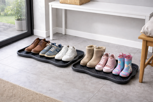 2 St�ck Schuhablage Schuhabtropfschale 3 Paar Schuhe 76x39 Schwarz