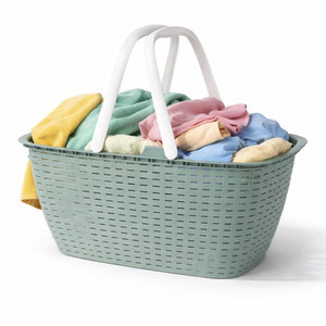 Tragbarer  Einkaufskorb W�schekorb W�schesammler Henkel 35 Liter Gr�n