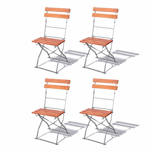 4 Stk Biergarten Klappstuhl Gartenstuhl Akazie Stahl pulverbeschichtet