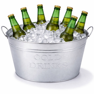 Zink Getr�nkek�hler COLD DRINKS 50 x 34 cm Zinkwanne Getr�nkewanne
