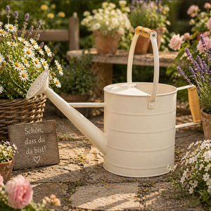 Gie�kanne Blechkanne Metallkanne Kanne Dekokanne Creme 3,5 Liter