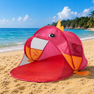 PopUP Muschel Strandmuschel Strandzelt Pink L180xB95xH75cm UPV50+