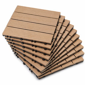 12er WPC Fliesen Klickfliesen Balkonfliese Fliese 1,1qm 30x30cm Braun