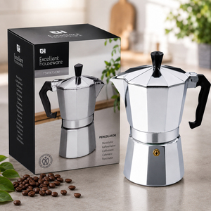 Espressokocher 330 ml aus Aluminium - Mokkakanne f�r 6 Tassen Espresso
