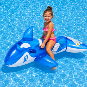 Aufblasbarer Orca Schwimmtier Wal 135x73x60 cm mit 2 Haltegriffen