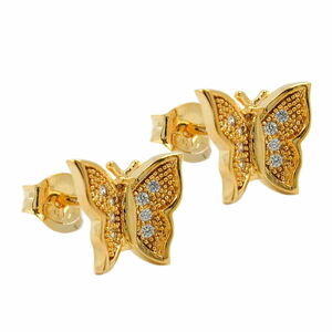 Ohrstecker Ohrringe vergoldet Stecker Schmetterling vergoldet