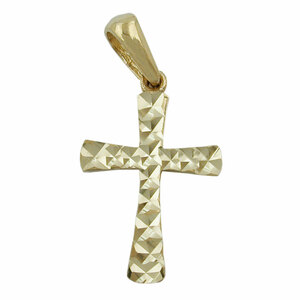 Anhnger Kreuz gold 375 Kreuzanhnger Anhnger, Kreuz, diamantiert, 9 Kt GOLD 