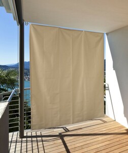 Vertikaler Sonnenschutz Windschutz Sichtschutz Balkon Terrasse creme L: 230 x B: 140 cm