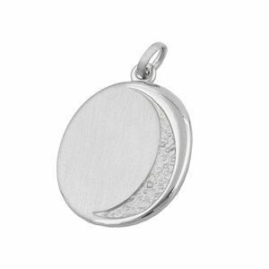 Kettenanhnger Anhnger oval Gravurplatte matt-diamantiert rhodiniert Silber 925 