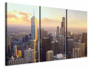 Leinwandbild 3-teilig Skyline Chicago