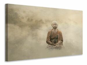 Leinwandbild Buddha im nebulsen Licht