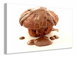 Leinwandbild Muffin mit Schokolade
