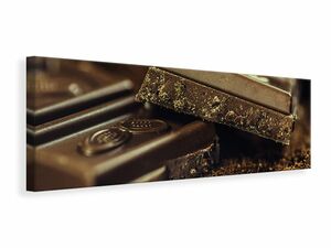 Leinwandbild Panorama Schwarze Schokolade