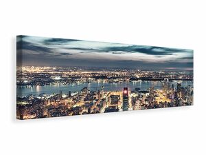 Leinwandbild Panorama Skyline Manhattan Citylights