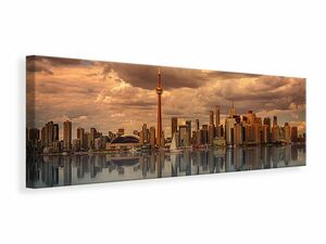 Leinwandbild Panorama Toronto in der Abenddmmerung