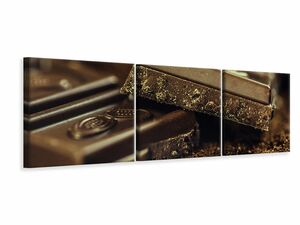 Panorama Leinwandbild 3-teilig Schwarze Schokolade