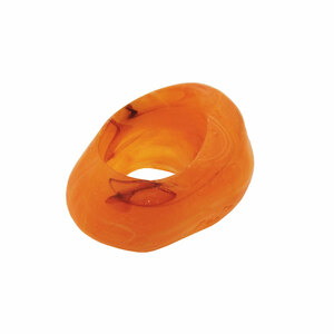 Tuchring 33x25mm Kunststoff Ringperle unrund 17mm-Loch orange-marmoriert matt - 10 Stck