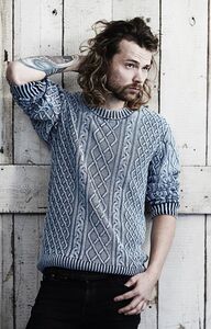 Piece of blue Herren Strickpullover iceblau - Nachfolger Blue Willis Gr.L Gr.XL