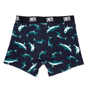 Sock it to me - Herren Boxer Short Shark Attack Gr. M, L, XL - lustige Boxer Short aus weicher Baumwolle passend zu den Hai Fisch Herren Socken 