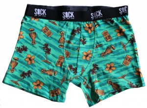 Sock it to me - Herren Boxer Short Tiki Toes Gr. M, L, XL - lustige Boxer Short aus weicher Baumwolle passend zu den Hawaii Girl Palmen Urlaub Socken