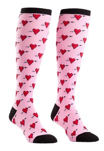 Herz fr Verliebte Sock it to me Hearts - lustige Damen Strmpfe zum Valentinstag Gr.39-42 One Size