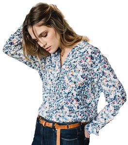 Saint James Bluse wei Blumen  Gr.S, M, L, XL, XXL