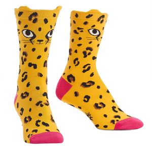 Sock it to me - Damen Socken -  Chee Toes- lustige Damen Socken Leopard mit Ohren Gr.36-42 One Size