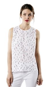 Saint James Da. Bluse ohne Arm mit Alloverprint Segelboot 