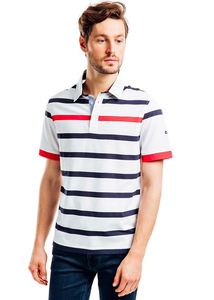 Saint James Herren Poloshirt wei gestreift Gr.M, Gr.L, Gr.XL, Gr.XXL, Gr. XXXL