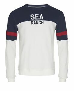 Sea Ranch Herren Sweatpulli maritim  dnne Baumwolle Reiskornoptik