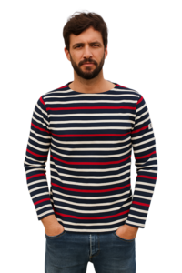 Mousqueton Herren Ringelshirt Klassik Rundhals 100% Baumwolle gestreift 285 g Bretagne Shirt bretonisch Gr.S, Gr.M, Gr.L, Gr.XL, Gr.XXL, Gr.XXXL