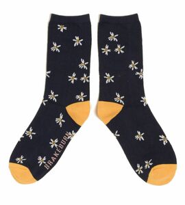 Brakeburn Navy Floral Sock Blumen passend zum Shirt Gr. 36-42 One Size