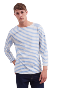 Saint James Herren Shirt Leinen Minquiers Lin zeitloses Streifenmuster klassisches Bretagne Shirt Gr.M, Gr.L, Gr.XL, Gr.XXL, Gr.3XL, Gr.4XL