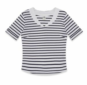 Mousqueton Damen T-Shirt Jersey Querstreifen Ringeldesign Streifenshirt Bretagne T-Shirt Gr.36-46