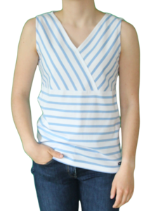 Saint James maritimes Damen Top Sete ohne Arm gesteriftes Marine Top fr Damen Sommer