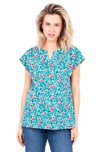 Brakeburn Bluse Orchard mit Sommerdruck Kirschen und Bltter Allover Druck angeschnittener Arm dnne Sommerbluse Gr. 36, Gr. 38, Gr. 40, Gr. 42, Gr. 44, Gr. 46, Gr. 48