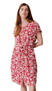 Red Green luftiges Damen Kleid Dorah Viskose mit Allover Tulpenmuster