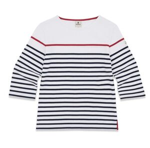 Mousqueton Damen Shirt Marina Flahaut Jersey 100% Baumwolle Ringelshirt 3/4 Arm