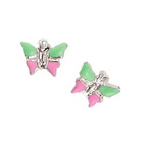 Scout Kinder Ohrringe Ohrstecker Silber Schmetterling grn/rosa Mdchen 262128100