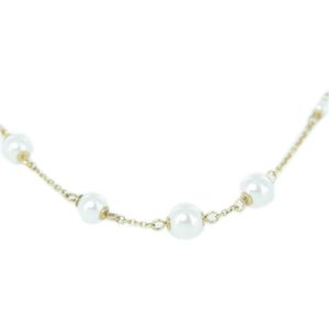 Skagen Damen Kette Collier Edelstahl Perlen Double Wrap gold JNSG035