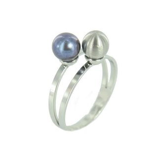 Skagen Damen Ring silber Perlen JRSB020 S8 Gr. 57 (18,1)