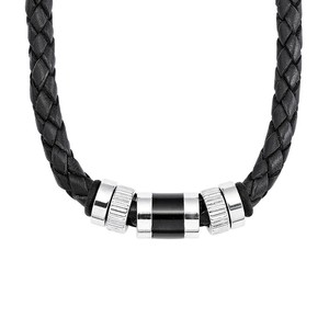 s.Oliver Jewel Herren Halskette Kette Leder Edelstahl SO688/1 - 9066681